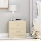 nachtkastjes set van 2 - eiken kleur - lades - industrieel - hout - modern - nachtkastje - slaapkamer - L&B Luxurys