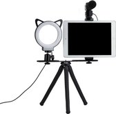 Fotopro L1 Flexibel Statief met Selfie Lamp voor Vloggen - Ideaal voor vloggers die onderweg zijn - statief voor telefoon