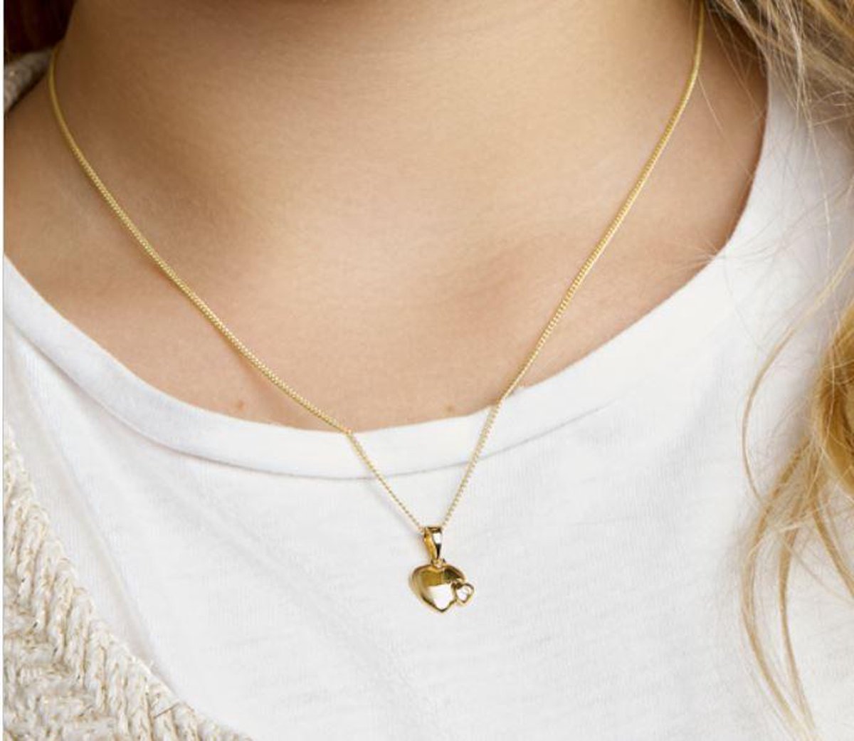 14K massief gouden ketting, stapelbare ketting voor alledaagse hangers. 030GT2 - België