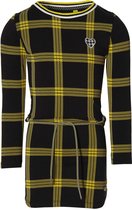 Quapi jurk Fanne zwart met gele ruit - maat 110/116