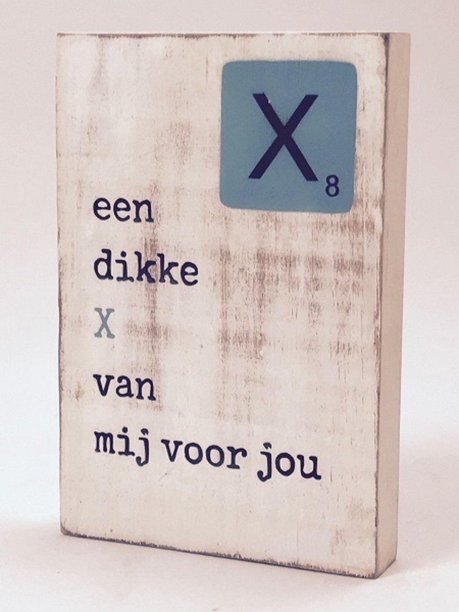 Tekstblok 10x15 2 cm dik X