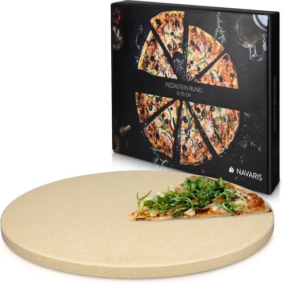 Pizzasteen XXL voor oven, grill van cordieriet - pizzasteen groot voor oven brood bakken flambée - gasgrill fornuis steenplaat rond Ø 35 cm