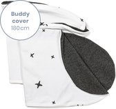 Doomoo Buddy Cover - Hoes voor Voedingskussen Buddy - Biologisch Katoen - 180 cm - Stars Anthracite