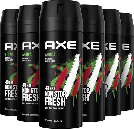Axe Africa Bodyspray Deodorant - 6 x 150 ml - Voordeelverpakking | bol.com