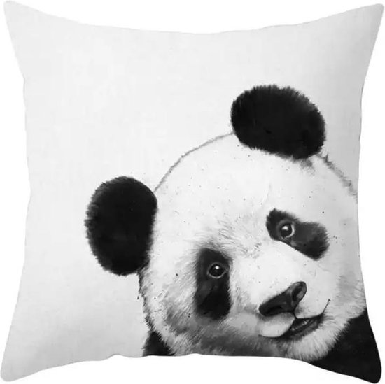 Dieren kussenhoes panda - Pandabeer - Black and White - Sierkussen - 45x45 cm