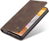 CASEME Samsung Galaxy S21 Ultra Retro Wallet Hoesje - Coffee