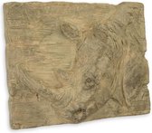 Wanddecoratie - MGO wandplaque Neushoorn Hoofd - Relief decoratie - 68 cm breed