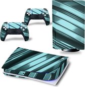 Sony PS5 Disk Edition Console Skins - Metal Twirl Grijs / Groen (Let op, alleen geschikt voor PlayStation 5 Disk Edition - zie productafbeelding)