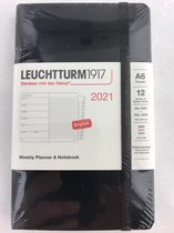 LEUCHTTURM1917 agenda 2021 Pocket (A6) Weekly Planner & Notebook 9x15 cm zwart