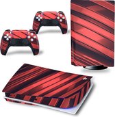 Sony PS5 Disk Edition Console Skins - Metal Twirl Rood / Zwart (Let op, alleen geschikt voor PlayStation 5 Disk Edition - zie productafbeelding)