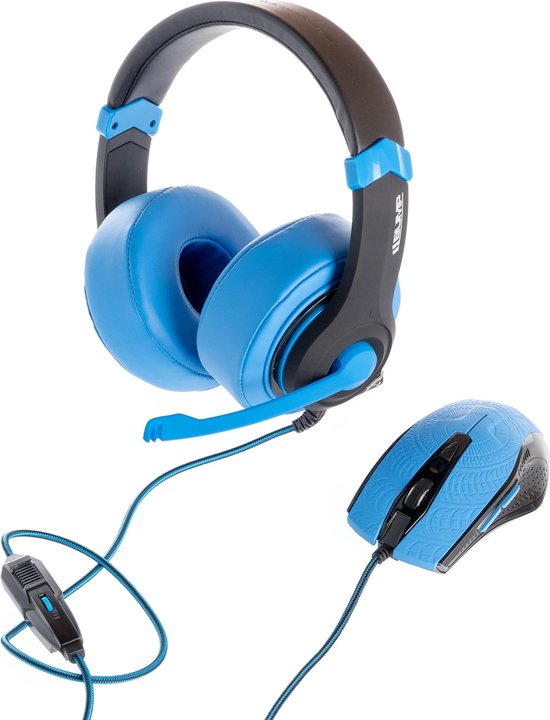 Dragonwar 2in1 Combo Set Gaming Headset + Gaming Muis Blauwe Editie