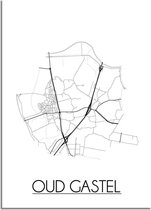 Oud-Gastel Plattegrond poster A4 poster (21x29,7cm) DesignClaud