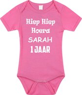 Baby rompertje korte mouw met eigen naam | Hiep hiep hoera 1 jaar | eerste verjaardag jongen meisje | Cakesmash outfit | maat 68