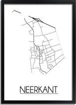 Neerkant Plattegrond poster A3 + fotolijst zwart (29,7x42cm) - DesignClaud