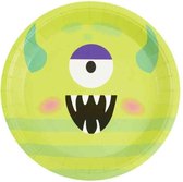 Smiffys Halloween Decoratie Monster Tableware - Party Plates Groen