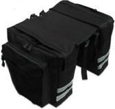 Mtb Fiets Draagtas Bagagedrager dubbele FietsTas  bagage- 30 liter inhoud-transport tas- achterbank-zwart /grijs kleur