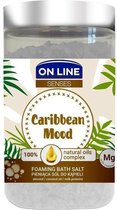 ON LINE Senses Caribbean Mood  Schuimend Badzout, met amandelolie, kokosolie en melk proteïnen.  Foaming Bath salt witt almond and coconut oil  and mil proteins. 480g