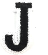 Alfabet Strijk Embleem Letter Patch Zwart Wit Letter J / 3.5 cm / 4.5 cm