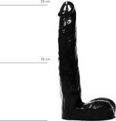 Realistische Dildo Met Balzak en stevige Zuignap - Ook voor anaal gebruik - 21 cm - zwart