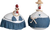 J-Line Kip Jeans Keramiek Wit/Blauw Large Assortiment Van 2