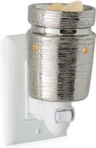 Candle Warmers  Brushed Chrome  PIBCR Waxmelt lamp voor in stopcontact. Pluggable waxmelt verwarmer 220 - 240V met schakelaar