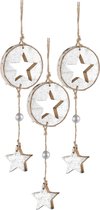Kerstboomhanger Ster Silver (23 cm) 3 Stuks