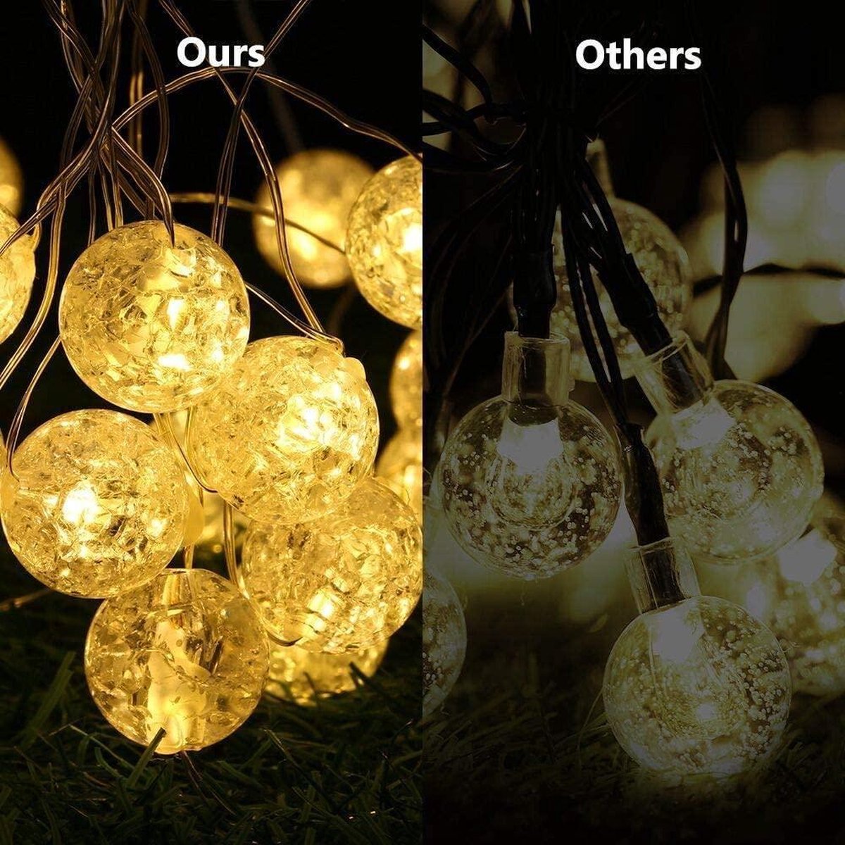 Solar kerstverlichting buiten tuinverlichting, 50 Leds warm wit op 4.5 m snoer, op...