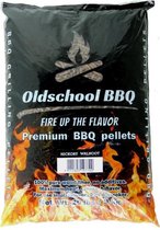OldschoolBBQ Premium Barbecue pellets Hickory / Walnoot 9 kg BBQpellets - houtpellets - grillpellets geschikt voor pizza oven, pellet bbq, grill en smoker