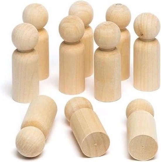 Monnik veiligheid Diversen 20x Houten Pion - groot formaat 5,5CM - Mannetjes Pionnen | bol.com