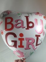geboorte ballon meisje, hartvormig
