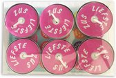 THEELICHTJES 6 STUKS MET TEKST "LIEFSTE ZUS"