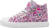 DEE Meisjes sneakers hoog - Roze unicorn - maat 34