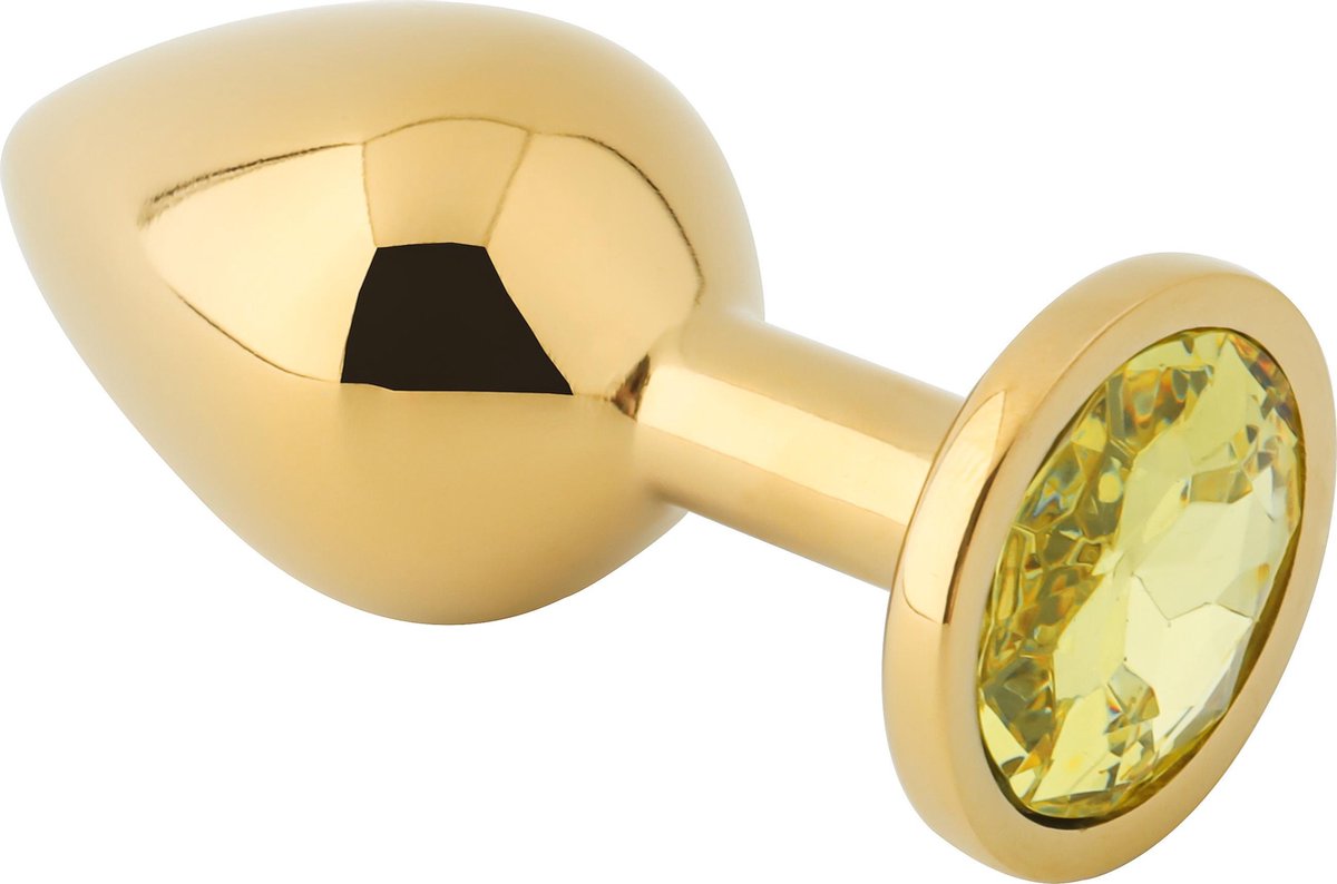 Goedkoopste Banoch - Buttplug Aurora yellow gold Medium - gouden Metalen buttplug - Diamant geel