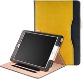 Dasaja iPad Air 1 / Air 2 / 9.7 (2017 / 2018) leren case / hoes geel - incl. standaard met 3 standen - Oker Geel Zwart