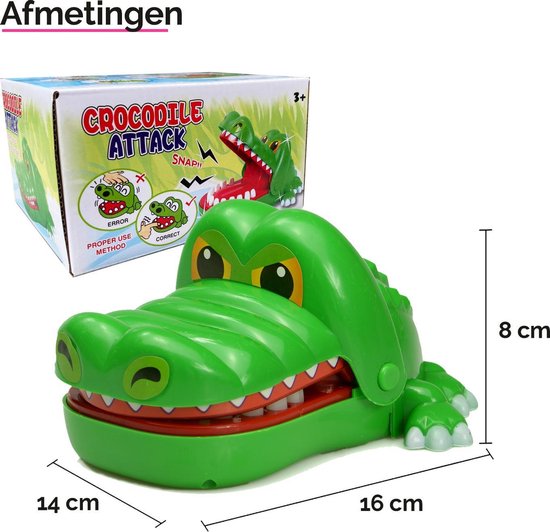 Bijtende krokodil - Crocodile attack - Krokodillen Tandenspel - Drankspel - Groene Krokodil - ZTWK©
