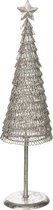 J-Line Kerstboom Rond Glitter Metaal Zilver Small Set van 2 stuks