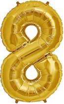 Helium ballon - Cijfer ballon - Nummer 8 - 8 jaar - Verjaardag - Goud - Gouden ballon -