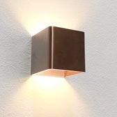 Wandlamp Fulda Brons - 10x10x10cm - LED 6W 2700K 540lm - IP20 - Dimbaar > wandlamp binnen brons | wandlamp brons | wandlamp hal brons | wandlamp woonkamer brons | wandlamp slaapkam