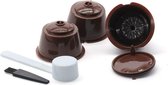 Koffie Herbruikbare/ Capsule Filter Cup/ koffie capsule/ Voor Nescafe / Dolce Gusto Filter/ Hervulbare koffie cups - 3Pcs cups -Lepel & Borstel Filter