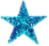 Ster Glitter Paillette Strijk Embleem Patch Blauw 8.5 cm / 8.5 cm / Blauw