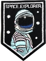 Astronaut Space Explorer Tekst Strijk Embleem Patch B 6.7 x L 9 cm