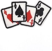 Speelkaarten Strijk Embleem Patch 11.7 cm / 6.8 cm / Wit Rood Zwart