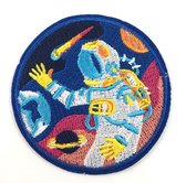 Astronaut Ruimte Helal Strijk Embleem Patch 7.6 cm / 7.6 cm / Blauw Rood Wit