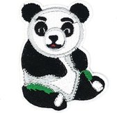 Panda Beer Beren Strijk Embleem Patch 6.6 cm / 6.8 cm / Zwart Wit