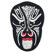 Masker Aap Strijk Embleem Patch Strass 5.5 cm / 8 cm / Wit Zwart Rood