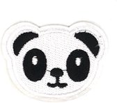 Panda Kop Strijk Embleem Patch 6 cm / 4.6 cm / Wit Zwart