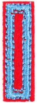 Alfabet Letter Strijk Embleem Patches Rood Blauw 3 x 2 cm / Letter I