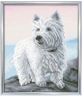 Crystal Art kit Westie hond 21 x 25 cm
