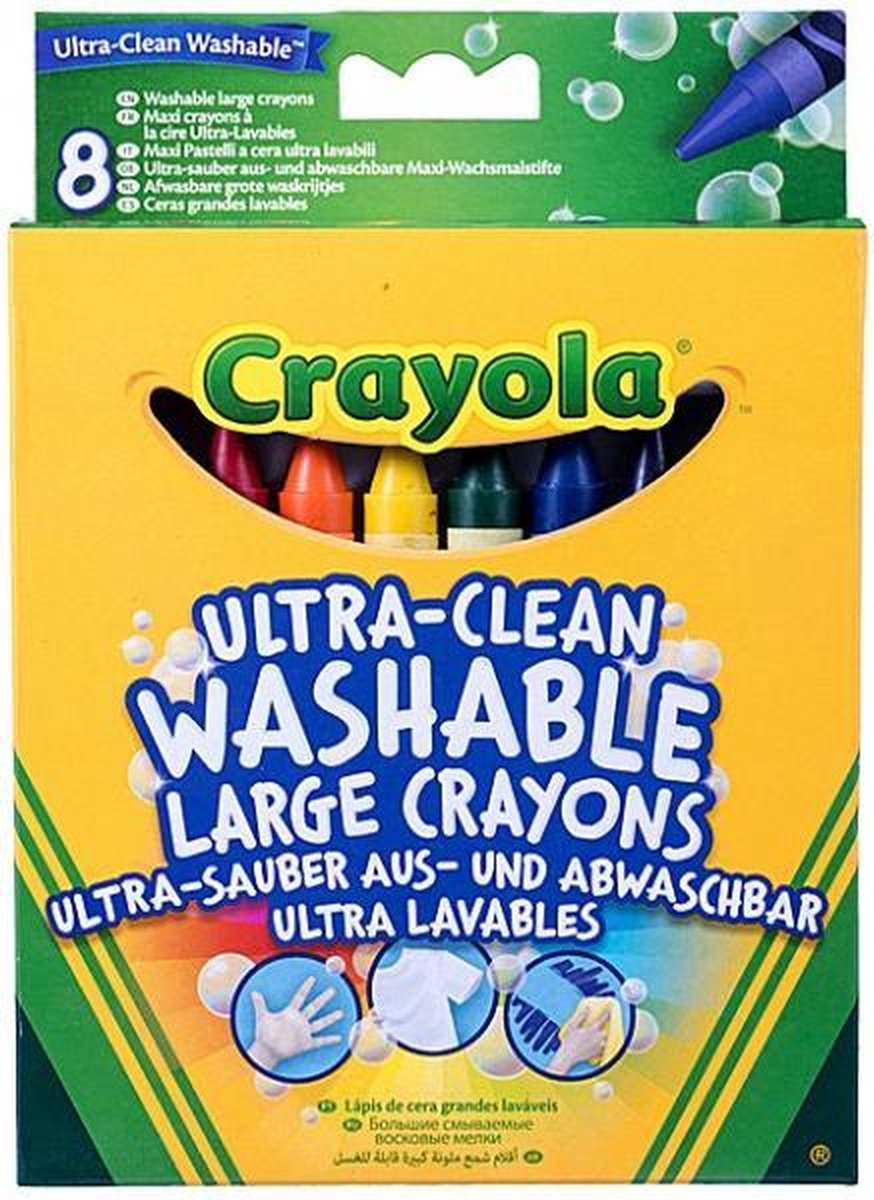 Crayola - Extra Grote Afwasbare Wasco's - 8 Stuks