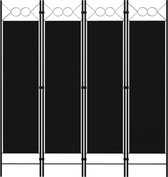 vidaXL Kamerscherm met 4 panelen 160x180 cm zwart